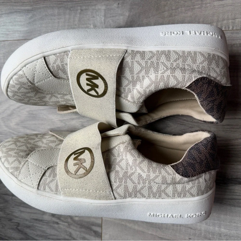Michael Kors Kids Jordana Gore slip-on sneakers‎ MK Logo Size 5 Girls